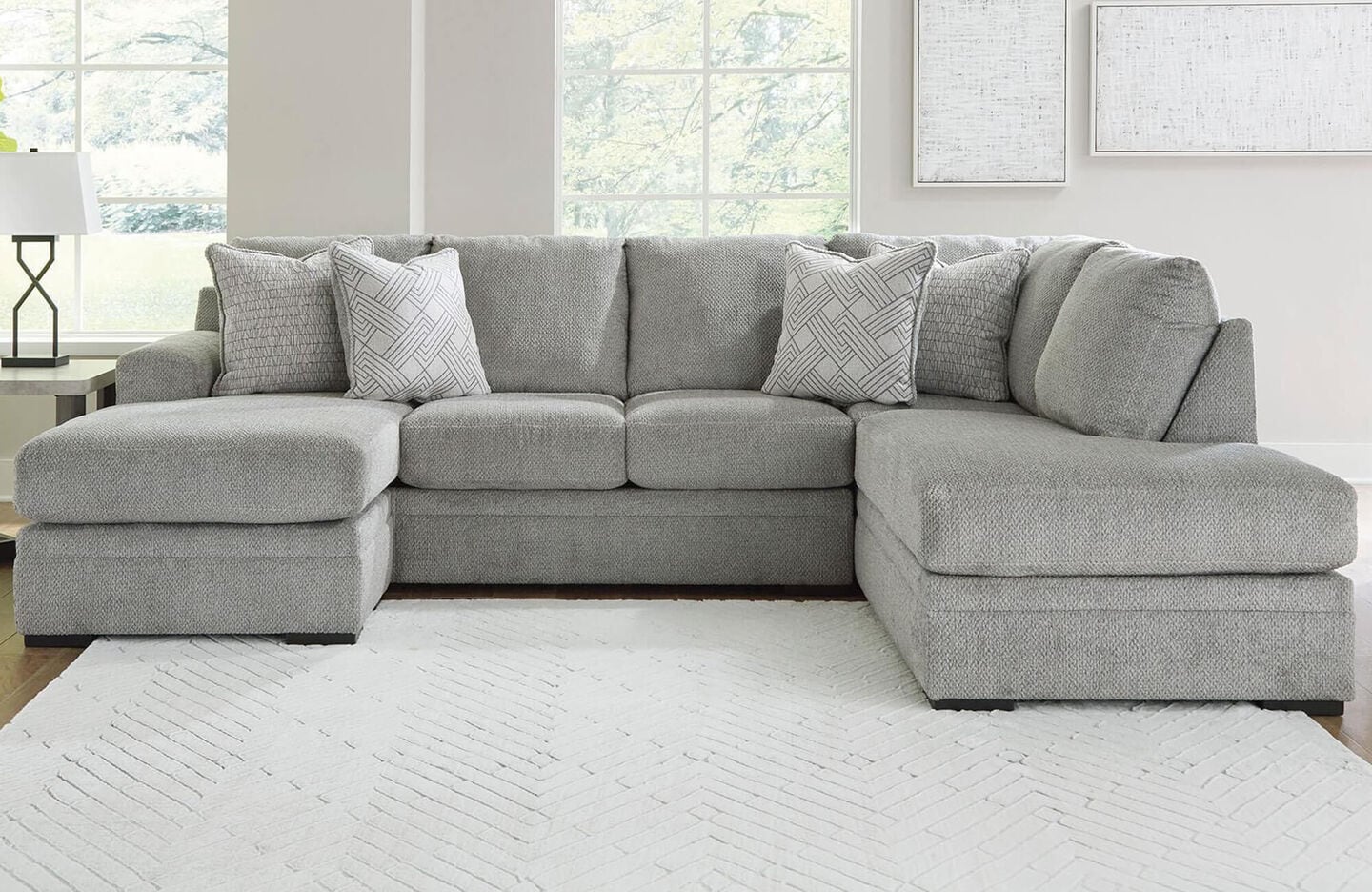 Signature Design by Ashley Casselbury 2-Piece Left Facing Sectional with Chaise in Cement