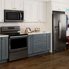 Frigidaire 4-Piece Kitchen Package with 36 inch Side by Side Refrigerator and Electric Range in Stainless Steel