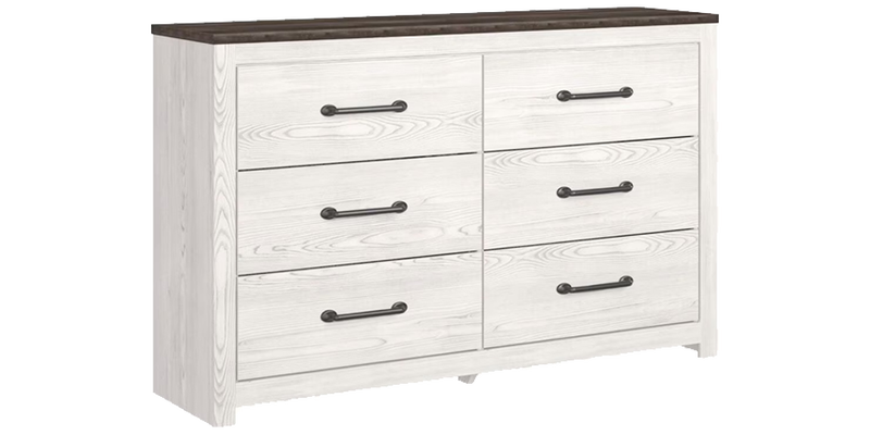 Signature Design by Ashley Gerridan 6 Drawers Dresser in White and Gray