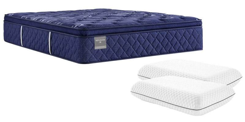 Sealy Rendel Soft Euro Pillowtop Mattress with Malouf Weekender Gel Memory Foam Pillows