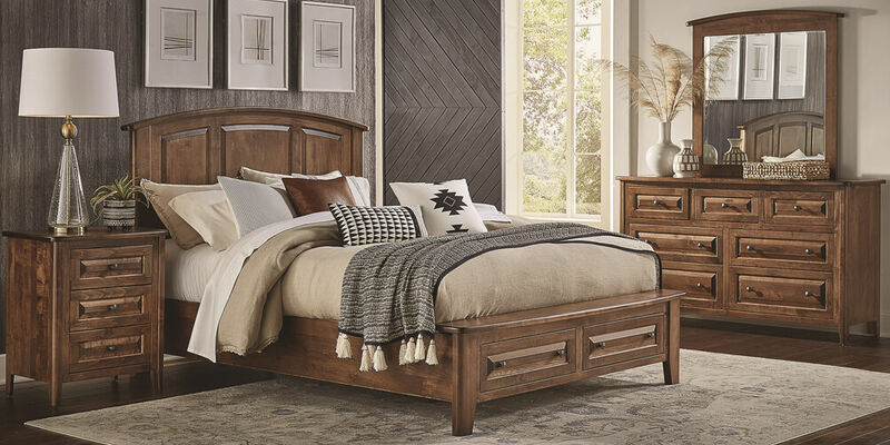 Carson 4-Piece Queen Storage Bedroom Set in Maple Bark