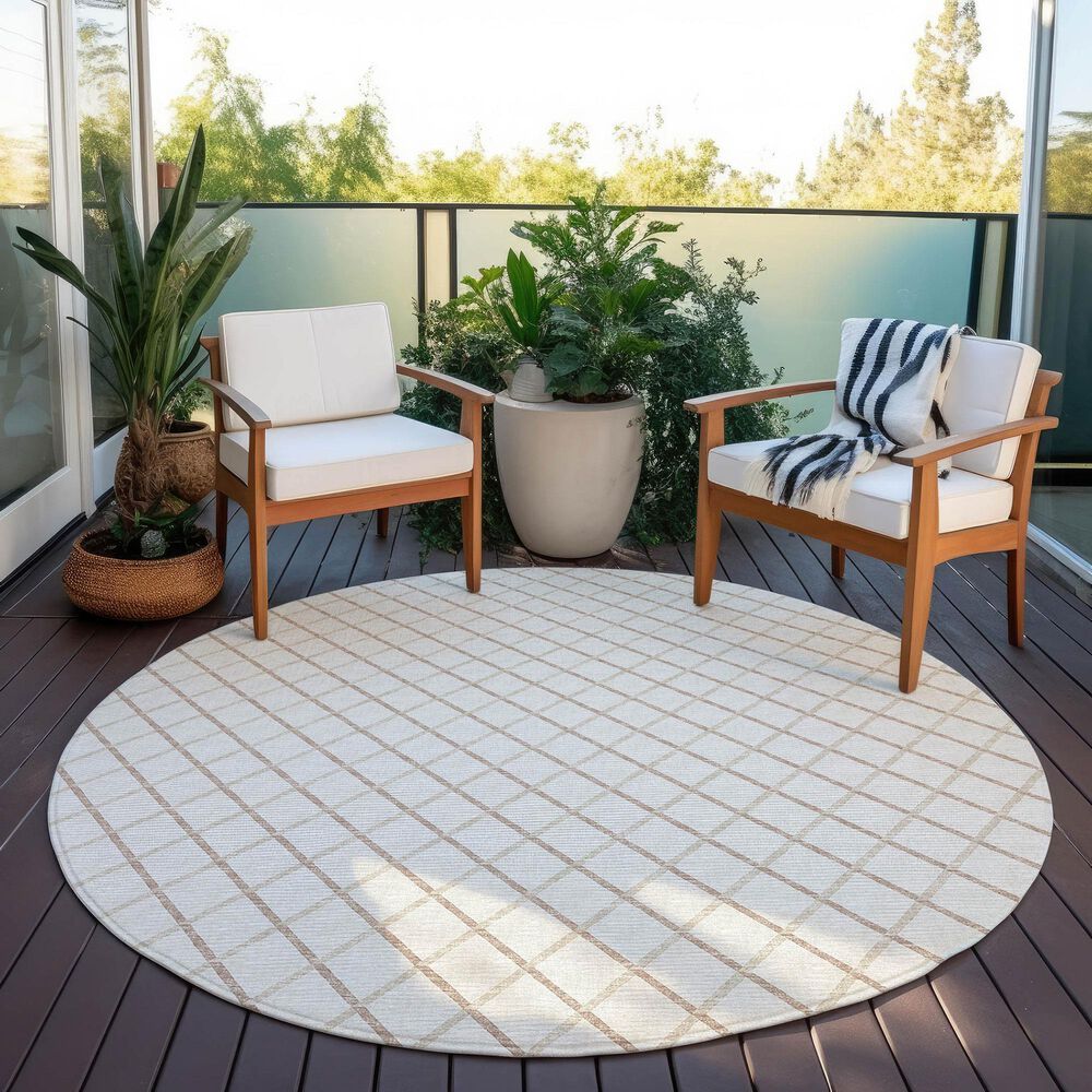 Dalyn Rug Company York 10&#39; Round Ivory Indoor/Outdoor Area Rug, , large