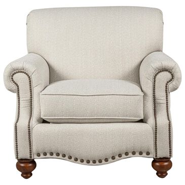 Bassett Hunt Club Accent Chair with Brass Nail Heads in Oyster, , large