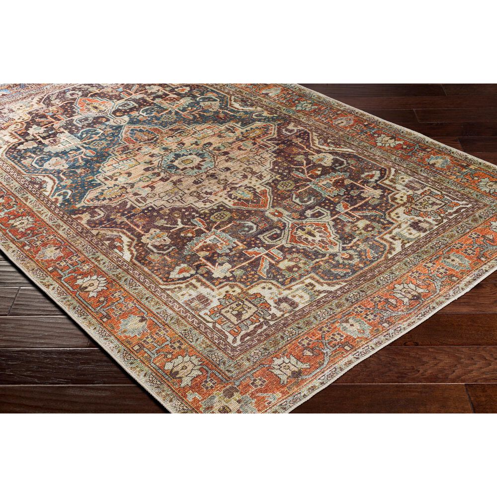 Surya Amelie AML-2343 6&#39;7&quot; x 9&#39;2&quot; Blue, Gray, Orange, Brown and Beige Area Rug, , large