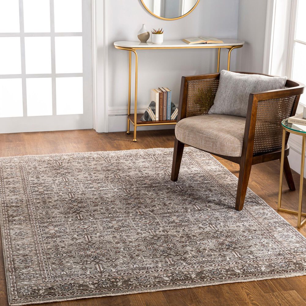 Surya Carlisle Oriental 3&#39;11&quot; x 5&#39;11&quot; Dusty Sage, Light Gray, Dusty Pink, Ivory, Pale Blue and Charcoal Area Rug, , large