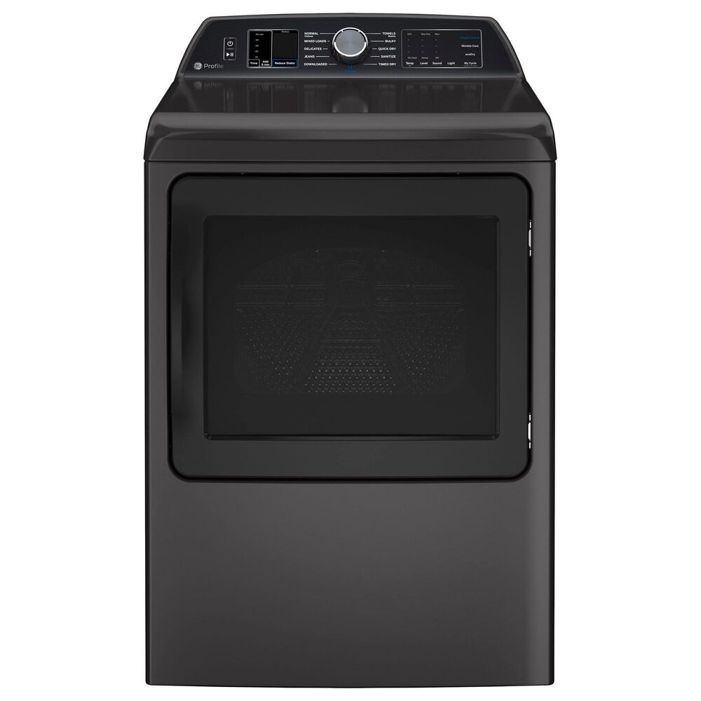 GE Profile 5.3 Cu. Ft. Top Load Washer with Agitator and 7.4 Cu. Ft. Smart Gas Dryer in Diamond Gray , , large