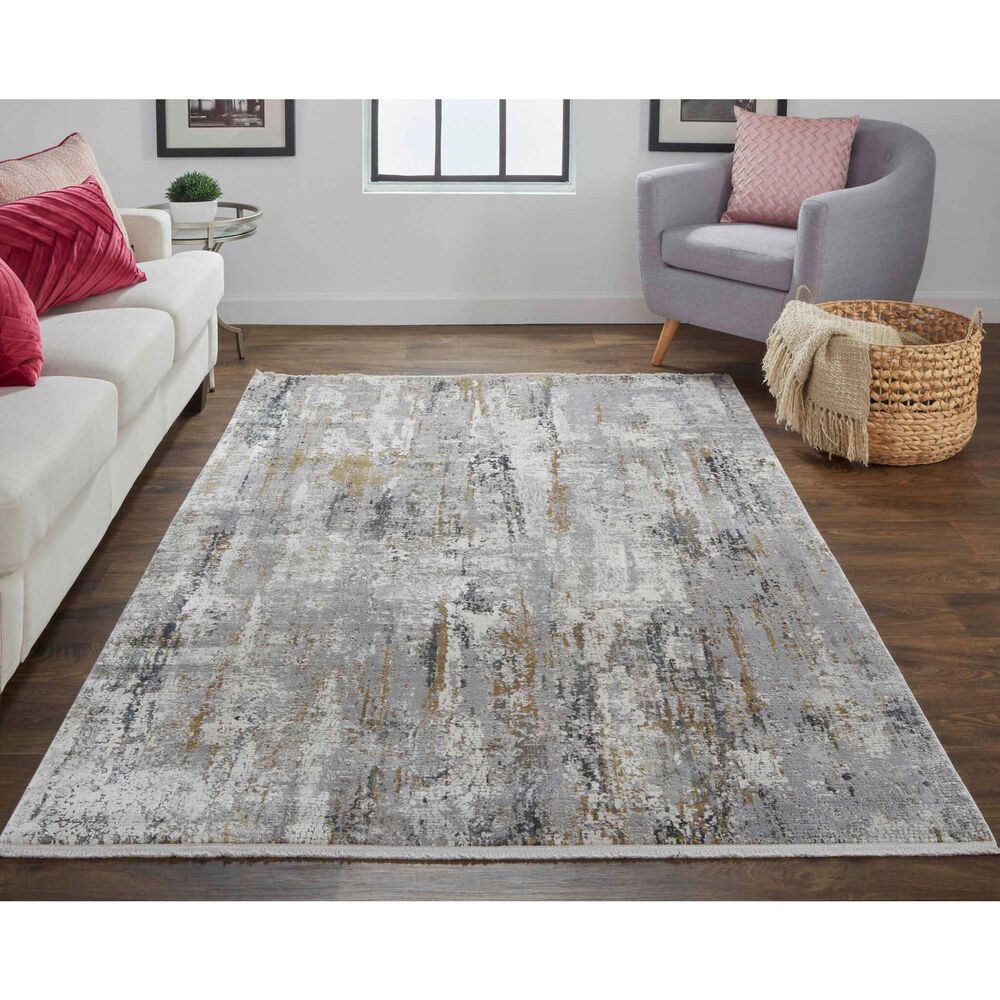 Feizy Rugs Cadiz 7&#39;9&quot; x 11&#39; Ivory and Gray Area Rug, , large