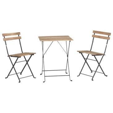 Timberlake 3-Piece Patio Folding Bistro Set in Brown and Black, , large