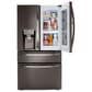 LG 2-Piece Kitchen Package with 22.3 Cu. Ft 4-Door French Door Refrigerator and Single Door Freezer in Black Stainless Steel, , large