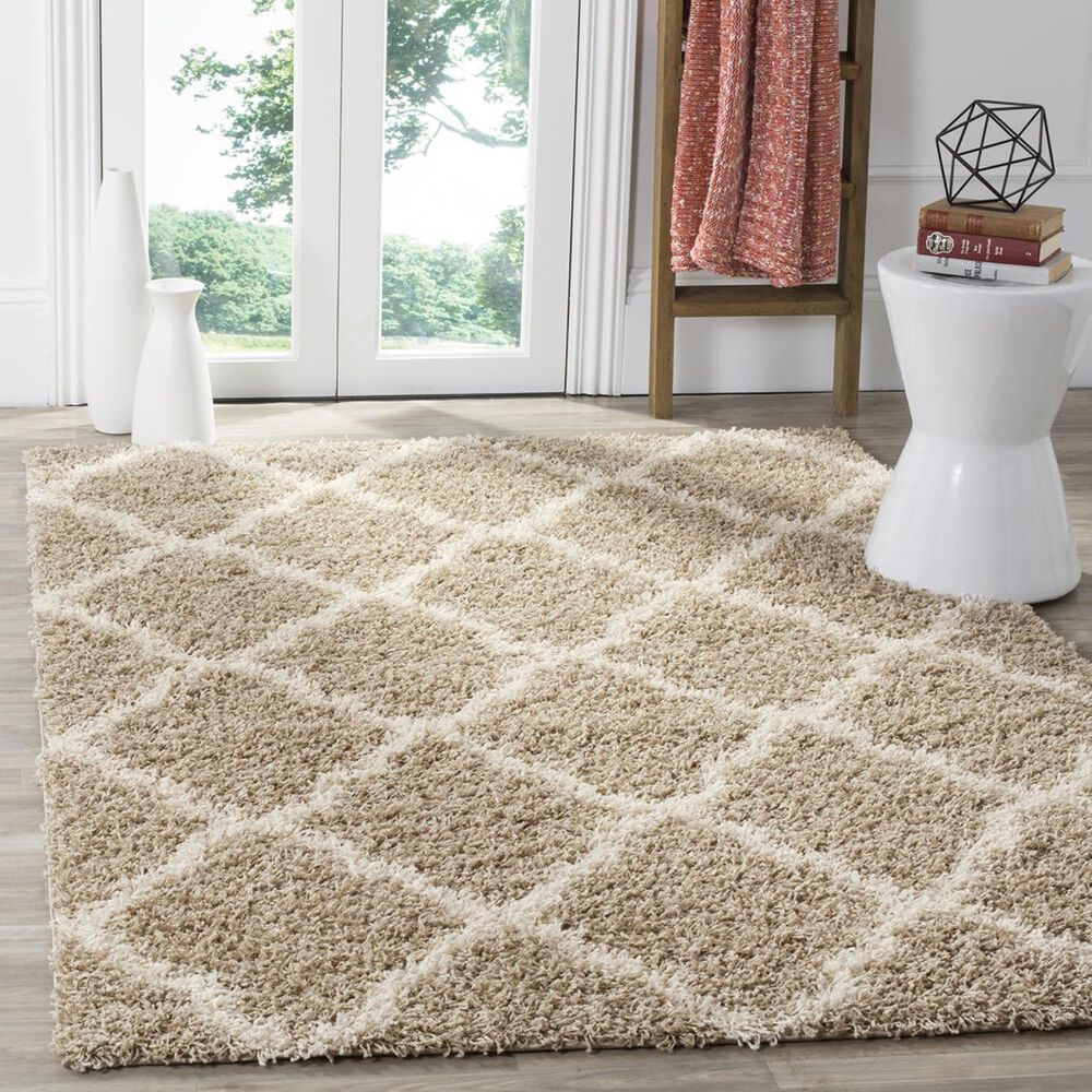 Safavieh Dallas Shag SGD257D-3 3&#39; x 5&#39; Beige/Ivory Area Rug, , large