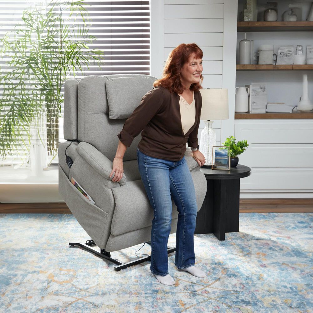 Flexsteel Zecliner Petite Power Lift Recliner in Dove, , large