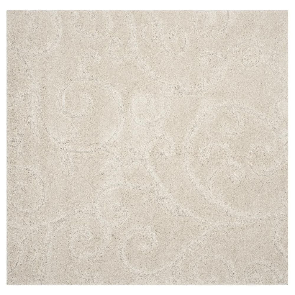 Safavieh Florida Shag SG455-1111-5SQ 5" x 5"  Creme/Creme Square Rug, , large