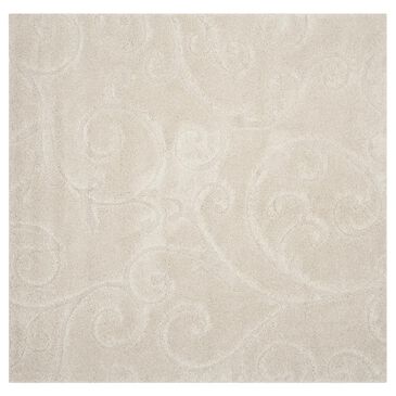 Safavieh Florida Shag SG455-1111-5SQ 5" x 5"  Creme/Creme Square Rug, , large