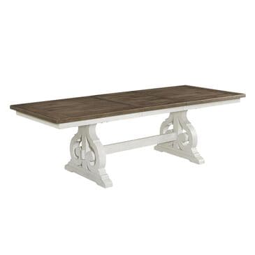 Hawthorne Furniture Drake 40 X 76-98" Trestle Table in Rustic White & French Oak, , large