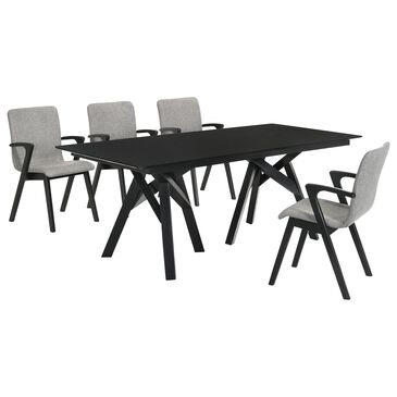 Blue River Cortina and Varde 5-Piece Rectangle Dining Set in Black, , large
