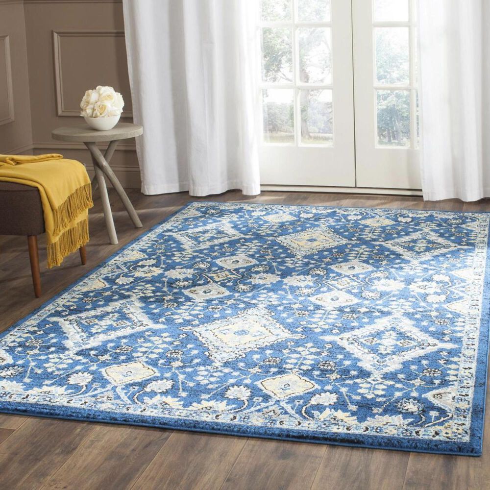 Safavieh Evoke EVK224A-3 3" x 5" Royal and Ivory Area Rug, , large