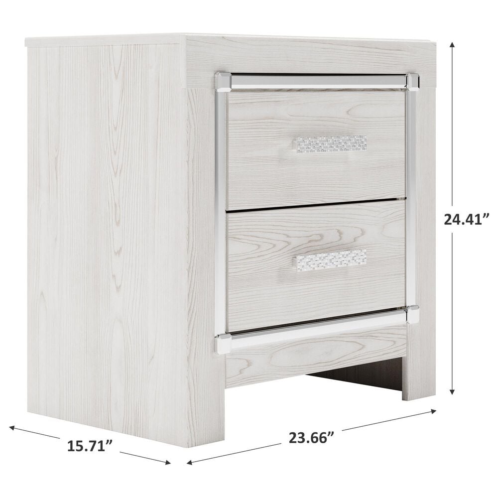 Signature Design by Ashley Altyra 2 Drawer Night Stand in White, , large