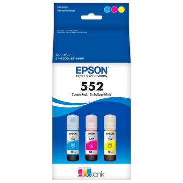 Epson Claria EcoTank Premium T552 70mL Dye Ink Bottles in Cyan, Magenta and Yellow (Pack of 3), , large