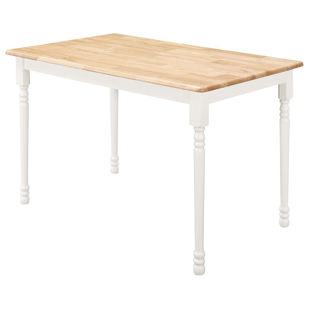 Pacific Landing Taffee Dining Table in White and Natural Brown - Table Only, , large