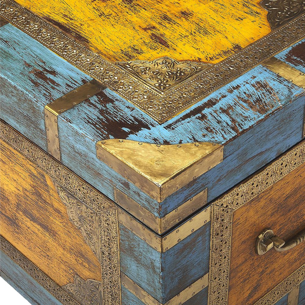 Butler Nador Storage Trunk in Blue and Gold, , large