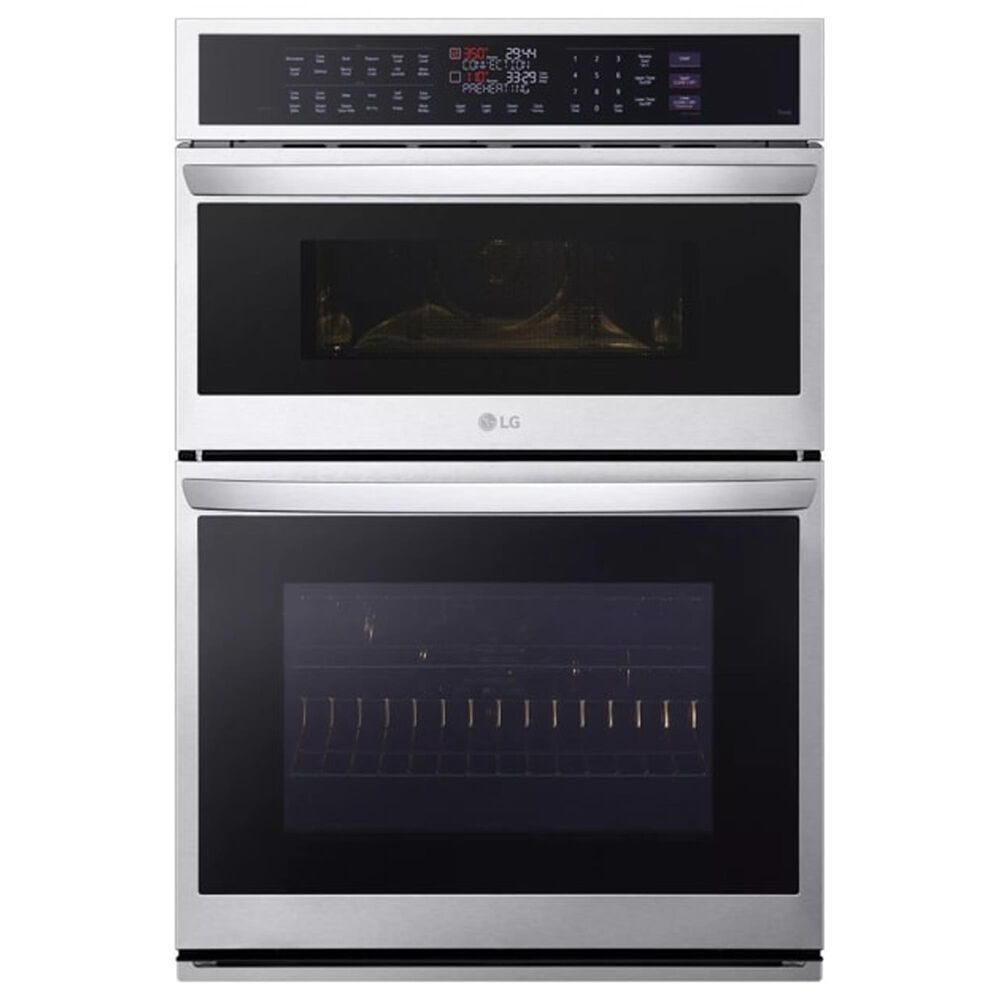 LG 2-Piece Kitchen Package with 6.4 Cu. Ft. Wall Oven and 36&quot; Electric Cooktop in Print Proof Stainless Steel and Black, , large