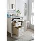 James Martin Brittany 30" Single Bathroom Vanity in Bright White with 3 cm Carrara White Marble Top and Rectangle Sink, , large