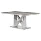 Global Furniture USA Metal and Faux Stone Dining Table in Gray and Chrome, , large