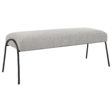 Uttermost Jacobsen Bench with Gray Cushion in Aged Black, , large