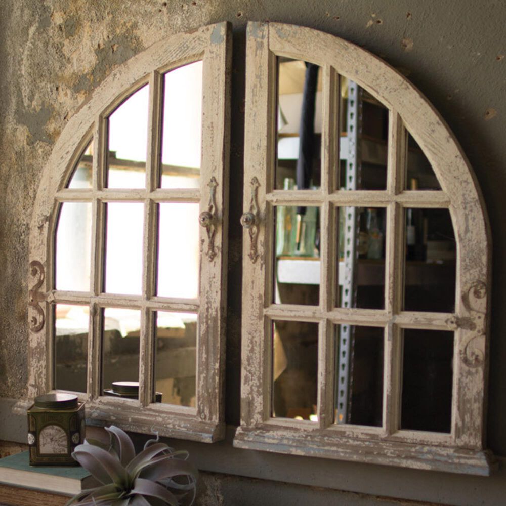 Kalalou Arched Window Mirror (Set of 2), , large