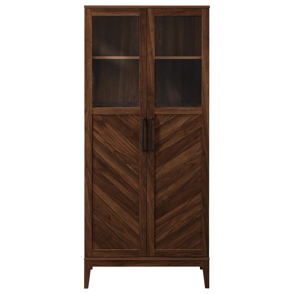 Walker Edison Logan 68&quot; Storage Cabinet in Dark Walnut, , large