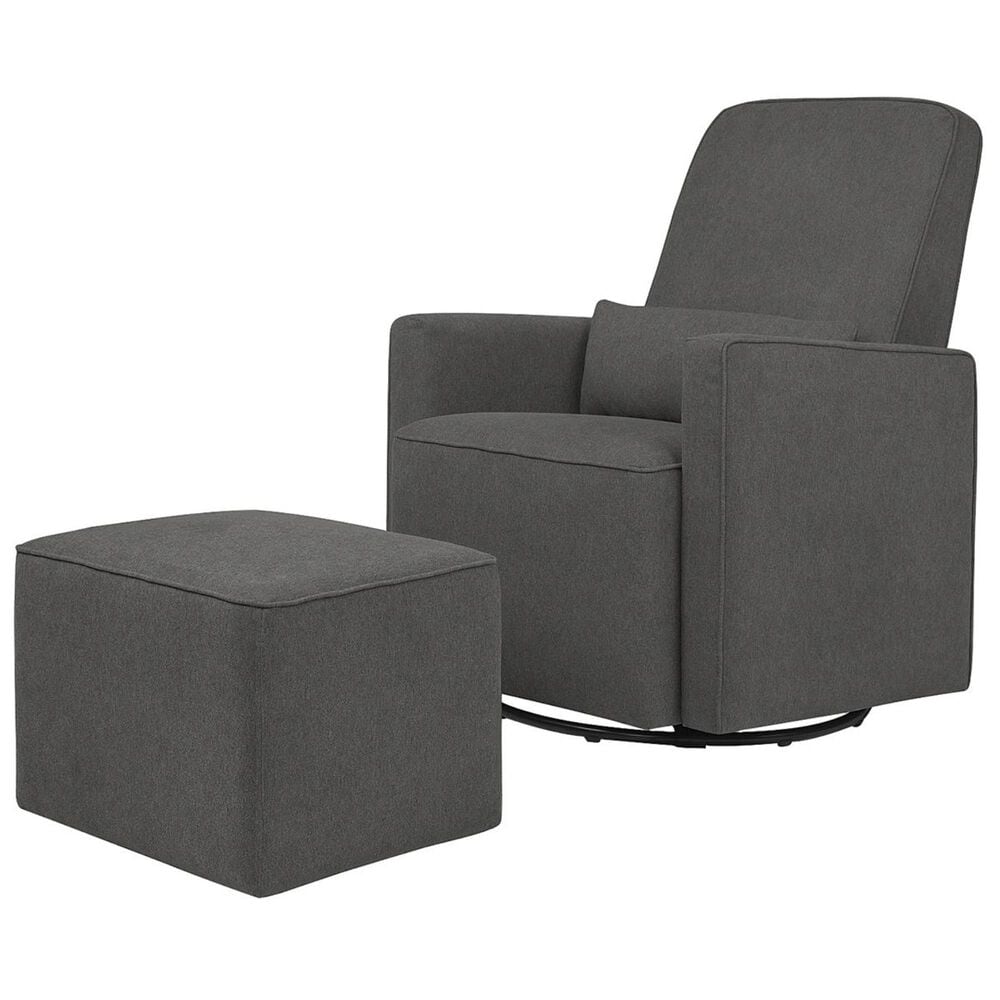 DaVinci Olive All-Purpose Swivel Glider with Bonus Ottoman in Dark Grey, , large