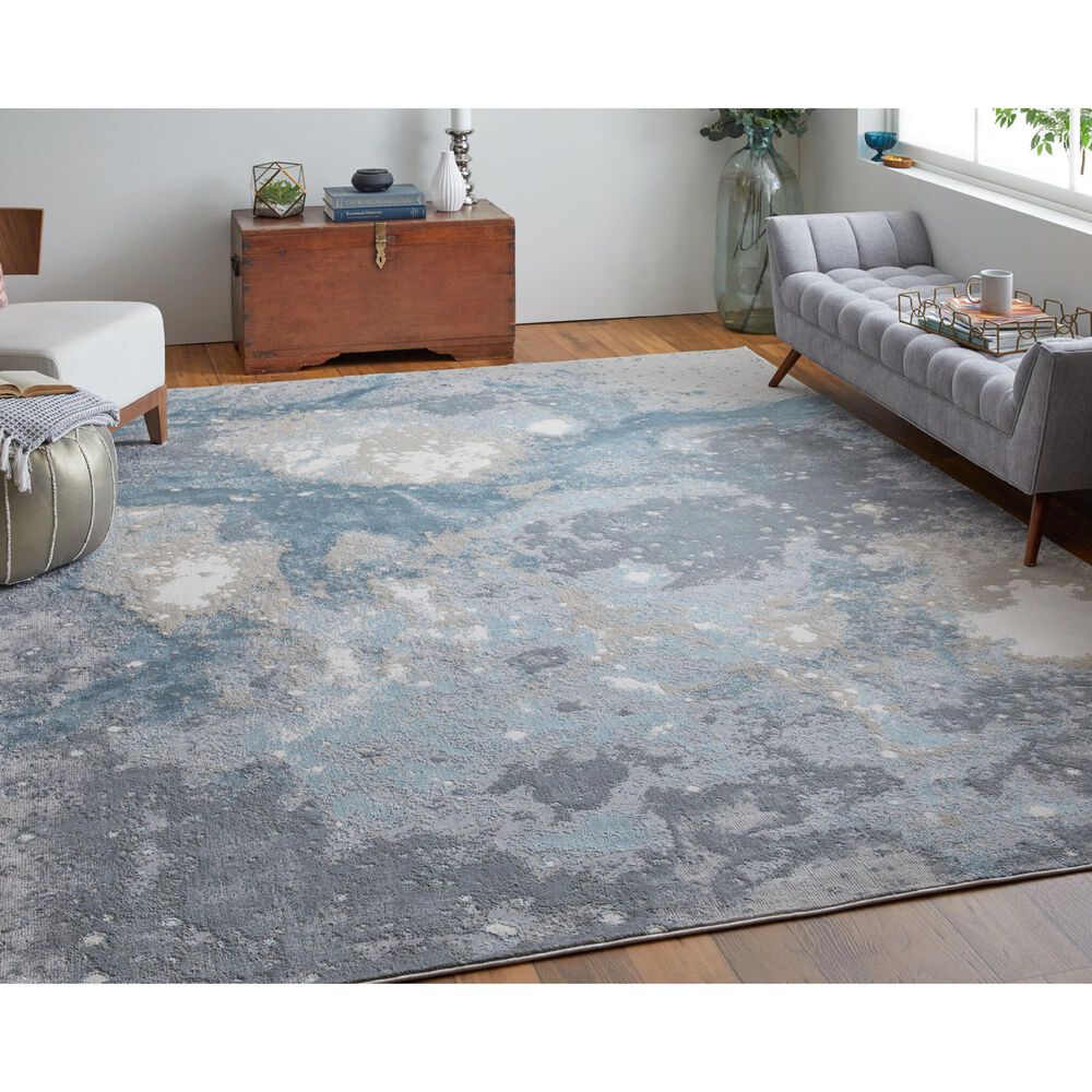 Feizy Rugs Astra 12&#39; x 15&#39; Gray and Blue Area Rug, , large