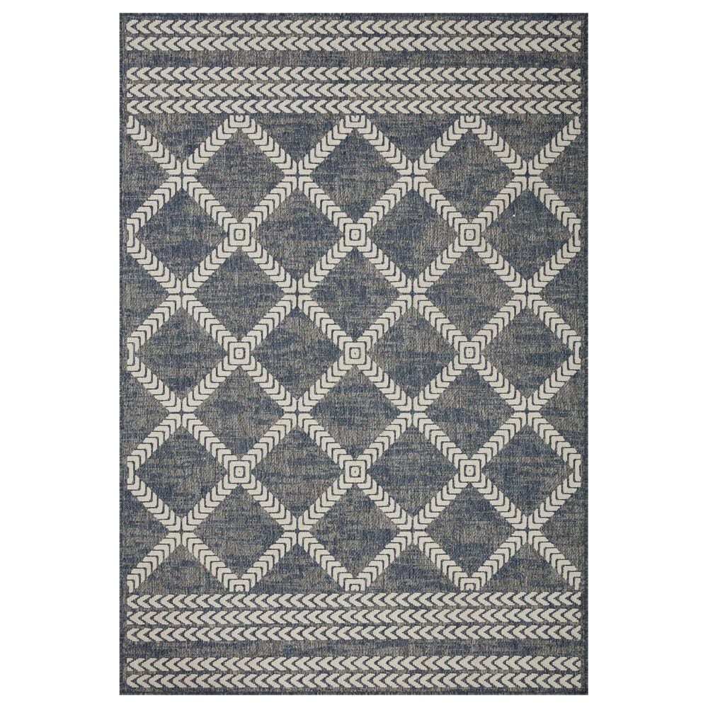 Loloi II Rainier RAI-05 2"2" x 3"9" Denim and Ivory Indoor/Outdoor Area Performance Rug, , large