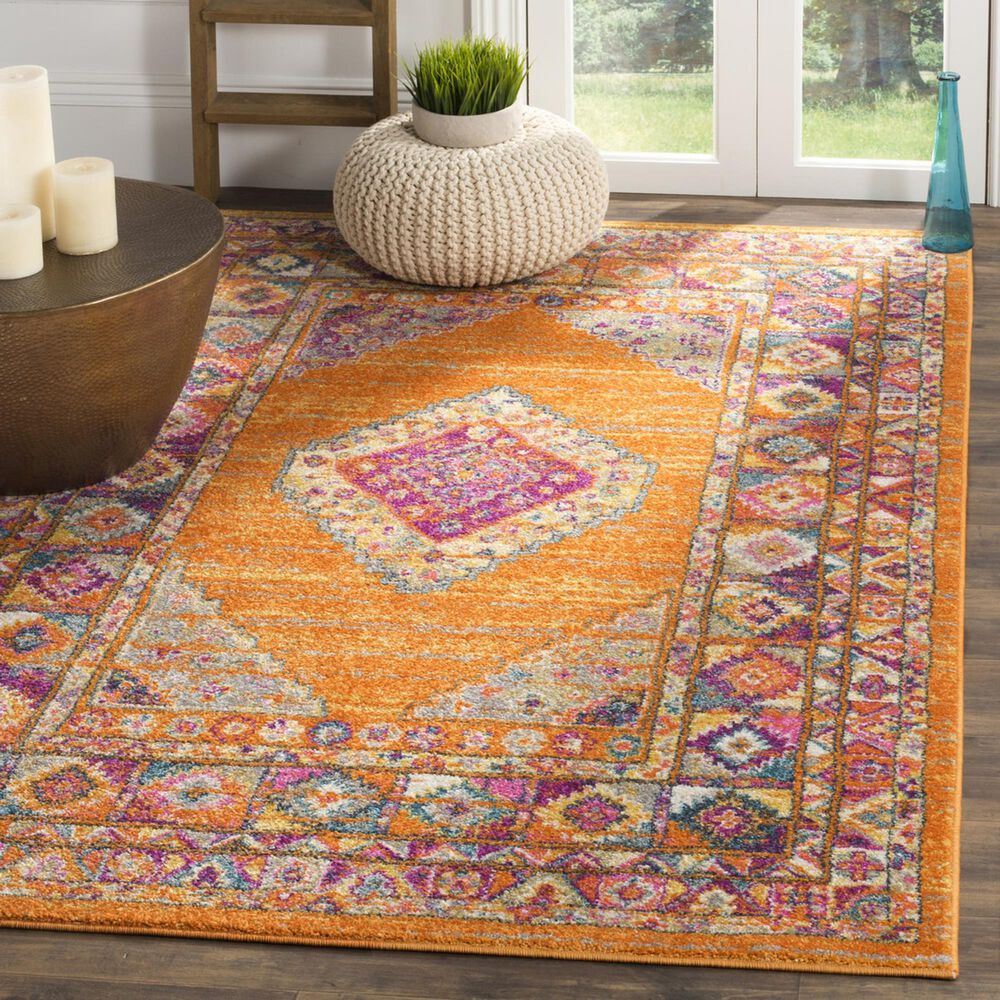 Safavieh Madison MAD133D 5&#39;1&quot; x 7&#39;6&quot; Orange and Fuchsia Area Rug, , large