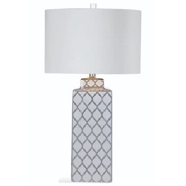 Bassett Mirror Sydney Table Lamp in Silver and White, , large
