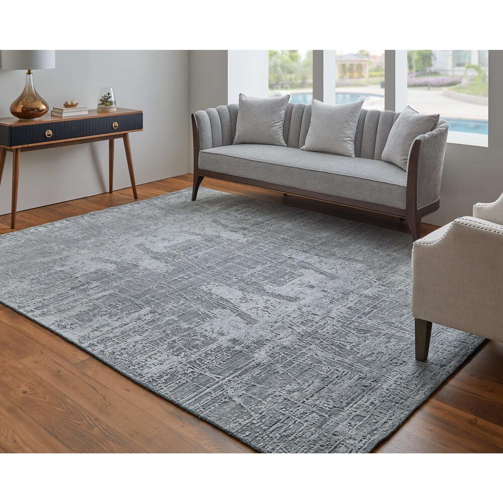 Feizy Rugs Eastfield 69A5F 12&#39; x 15&#39; Blue and Silver Area Rug, , large