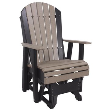 Amish Orchard 2" Adirondack Outdoor Glider in Weatherwood and Black, , large