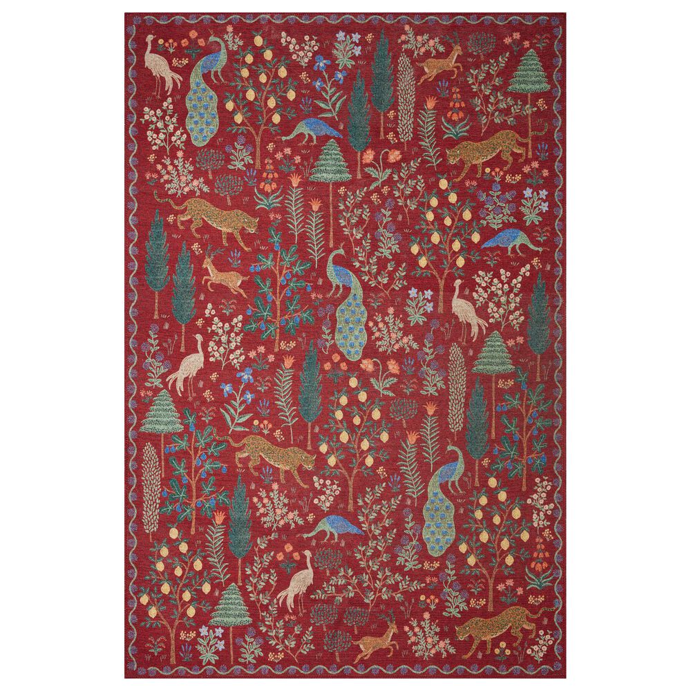 Rifle Paper Co. Menagerie 2"3" x 5" Crimson Area Rug, , large