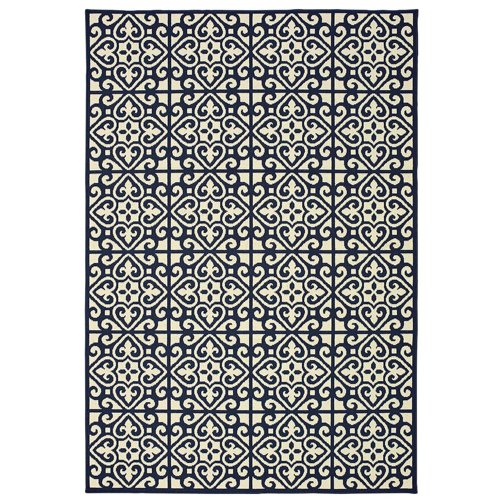 Oriental Weavers Marina 5927B 3"7" x 5"6" Ivory and Navy Area Rug, , large