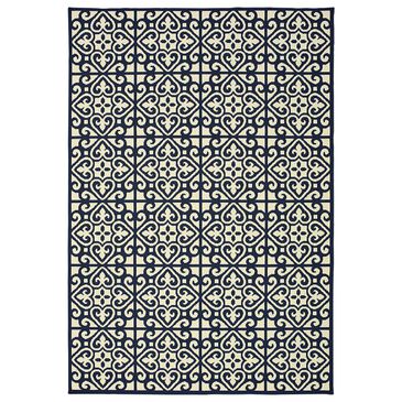 Oriental Weavers Marina 5927B 3"7" x 5"6" Ivory and Navy Area Rug, , large