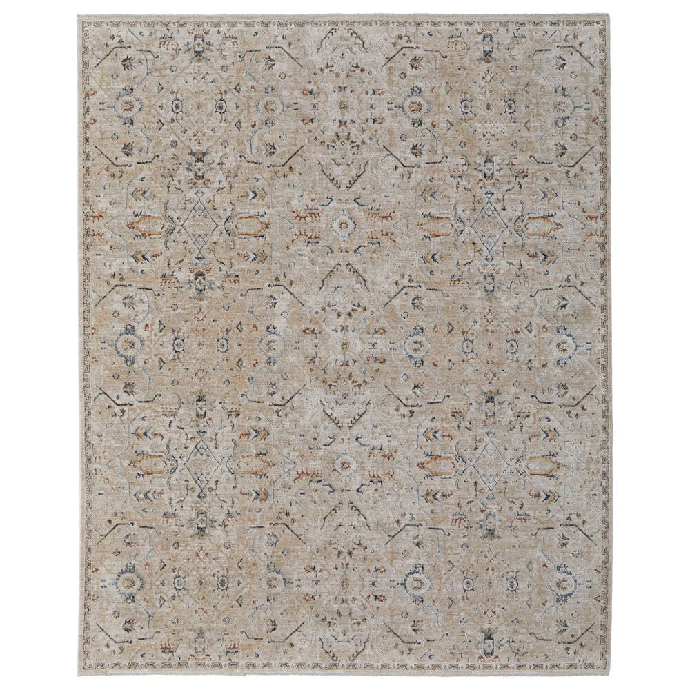 Feizy Rugs Pasha 39M6F 2" x 3" Beige and Blue Area Rug, , large