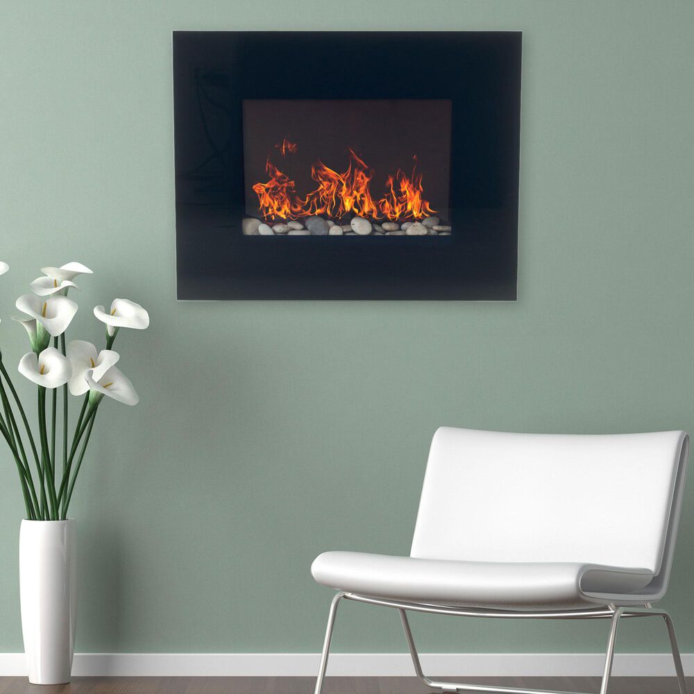 Timberlake Northwest Electric Fireplace with Wall Mount in Black Finish, , large