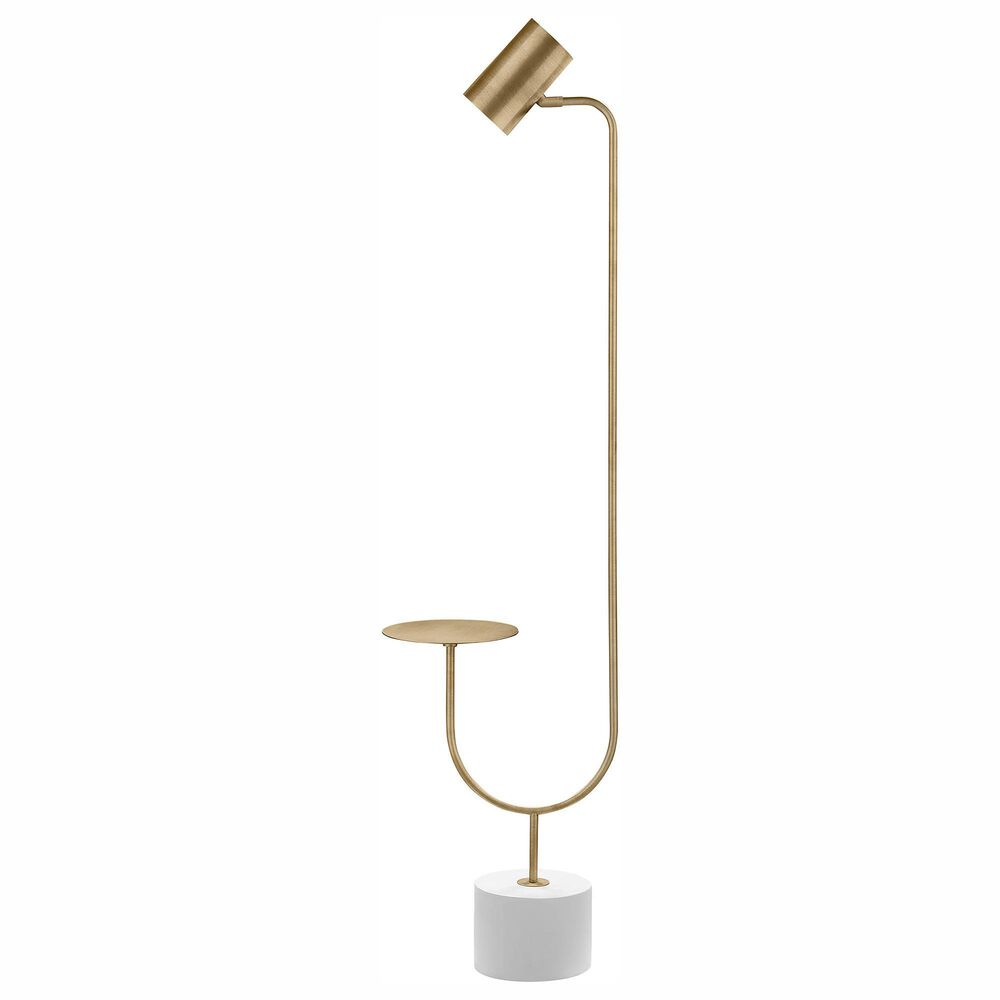 Pacific Landing Jodie Floor Lamp in Antique Brass and Grey, , large