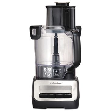 Hamilton Beach 14-Cup Stack and Snap Duo Food Processor in Black and Stainless Steel, , large