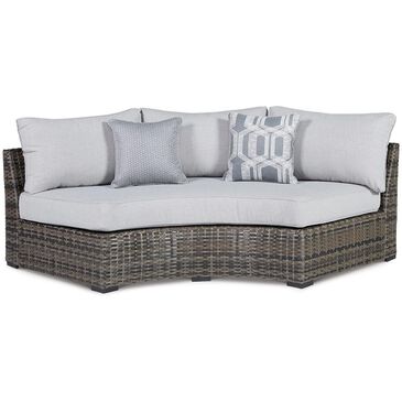 Signature Design by Ashley Harbor Court Curved Loveseat with Cushion in Gray, , large