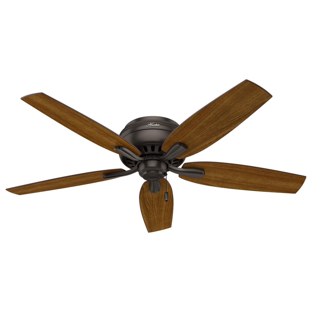 Hunter Newsome Low Profile 52&quot; Ceiling Fan with Lights in Premier Bronze, , large