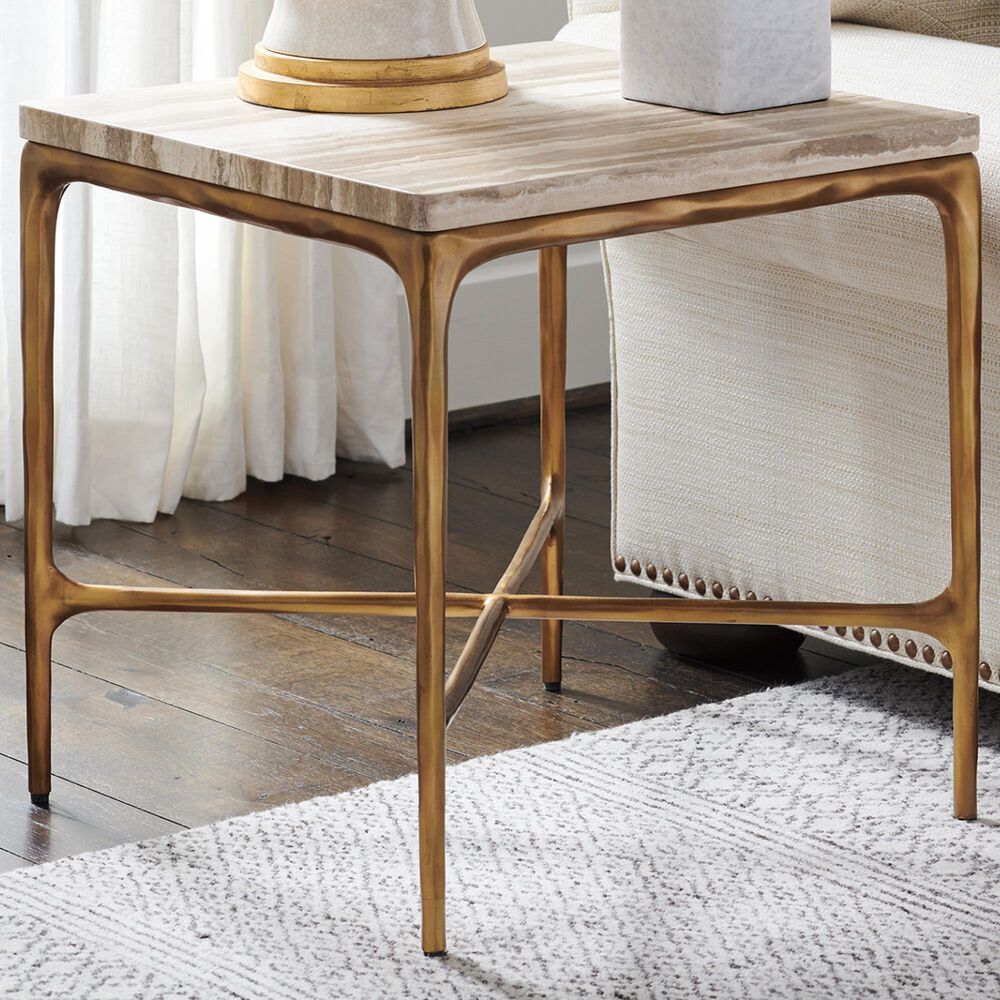 Lexington Furniture Silverado Menlo Park End Table in Maritime Brass and Brown, , large