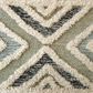 L&R Resources Sinuous Geometric Motif 4" Round Gray, Cream and Blue Area Rug, , large