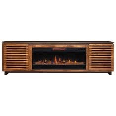 Endress International Graceland 86in Fireplace in Black and Bourbon