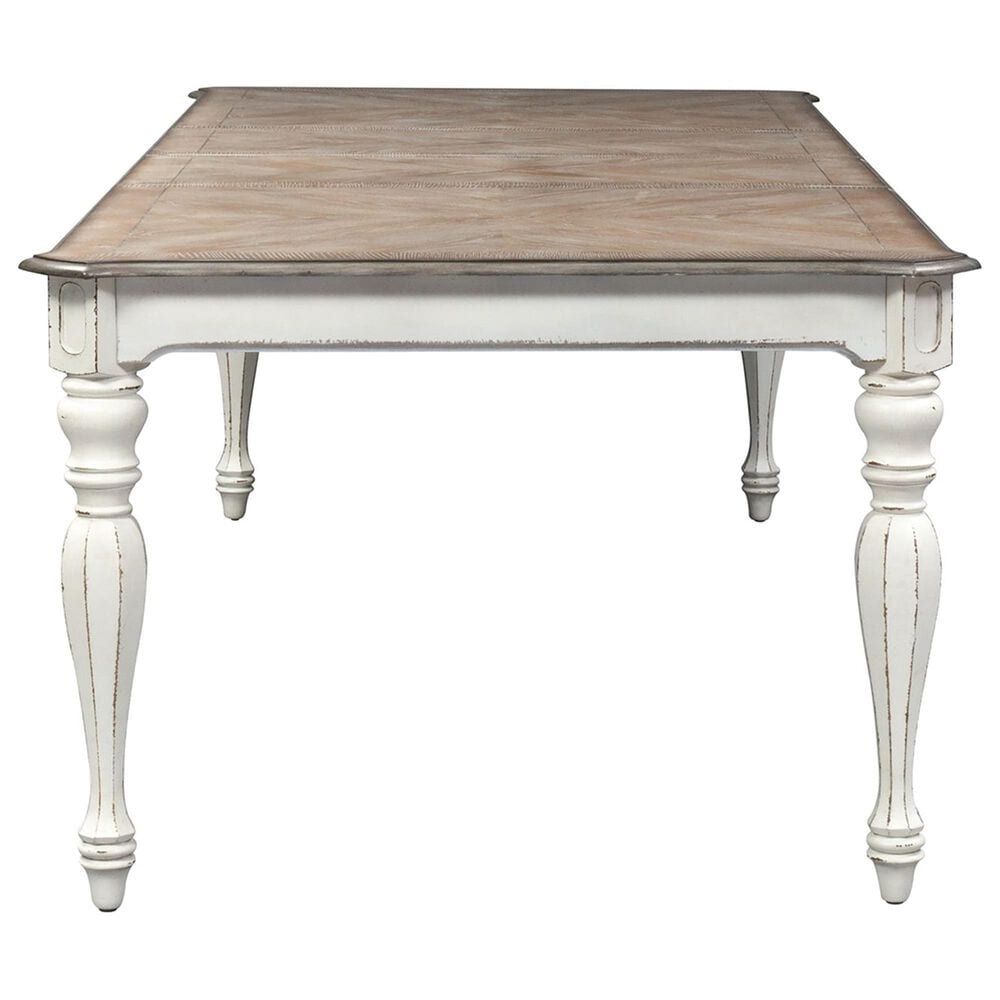 Belle Furnishings Magnolia Manor Dining Table in Antique White and Brown - Table Only, , large